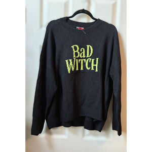 Vince Camuto Black Sweater Women XLarge NWT Bad Witch Halloween Wicked Pullover